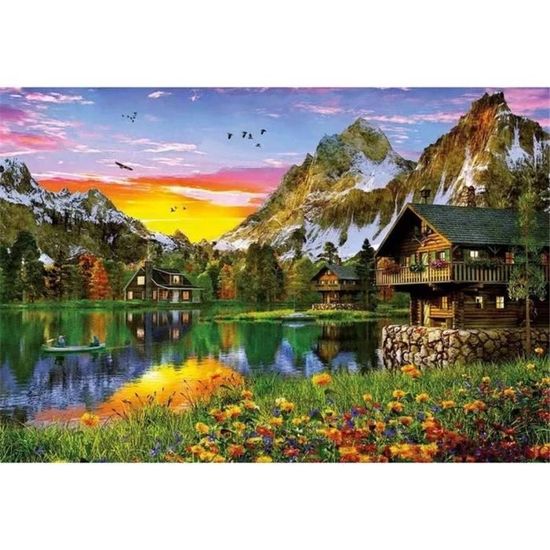 Ginfonr 5D Diamond Painting Kit Completo, Montagne E Aquila, 30x40 Cm, Con Tela, Diamanti Rotondi, Penna, Vassoio, Adesivo, Decorazione Da Parete Fai Da Te