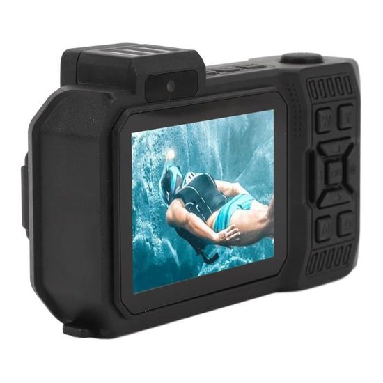 Appareil Photo Étanche 4K 64MP - Double Écran Selfie - Autofocus - 5m Sans Boîtier - Idéal Plongée, Snorkeling - 10