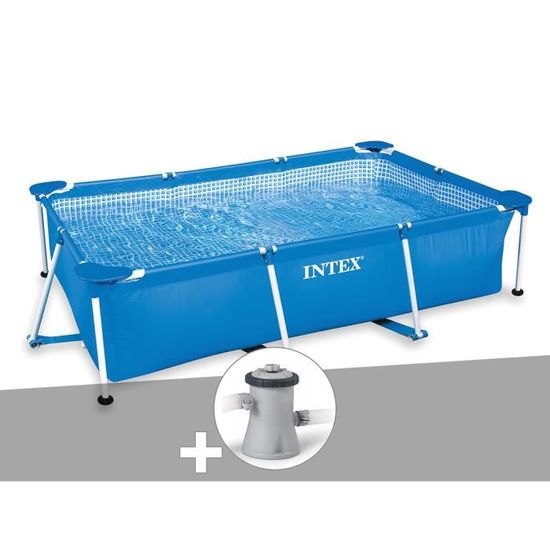 Kit piscine tubulaire rectangulaire Intex 3,00 x 2,00 x 0,75 m + Filtration à cartouche