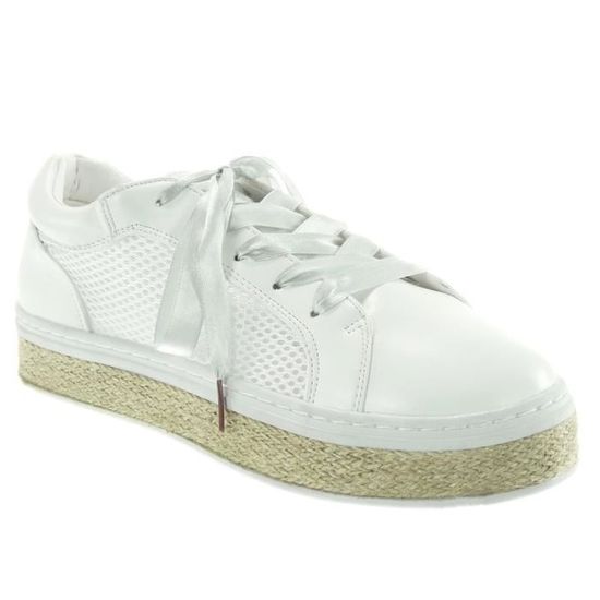 Angkorly Chaussure Mode Baskets Espadrille tennis plateforme