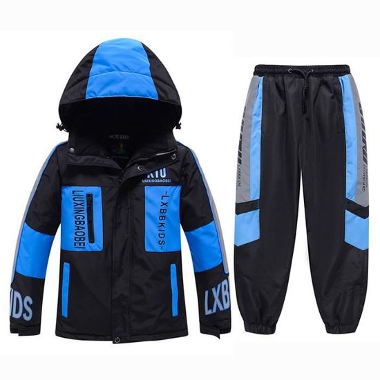 Combinaison Ski Enfant Hiver - Veste + Pantalon Salopette - Imperméable Coupe-vent - Taille 3 à 12 Ans