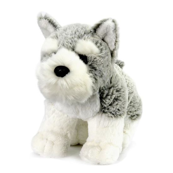 Peluche Soft Friends Chien gris et blanc 1 Cdiscount Jeux Jouets