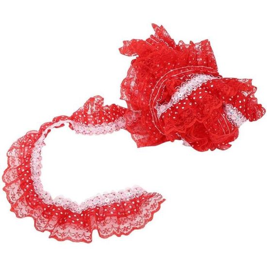 Ruban De Dentelle Brodée Et Plissée 3 épaisseurs