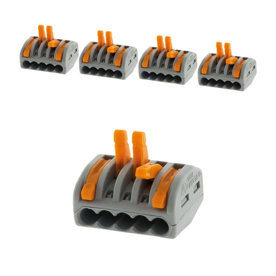 Lot De 50 Bornes à Levier Wago Série 222 - 2/3/5 Entrées - Connexions Électriques Rapides