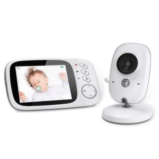 Bébé Moniteur 3.2" LCD Couleur Babyphone Vidéo Ecoute Bébé Vidéo Camera Surveillance 2.4 GHz Bidirectionnelle Vidéo Vision Nocturne