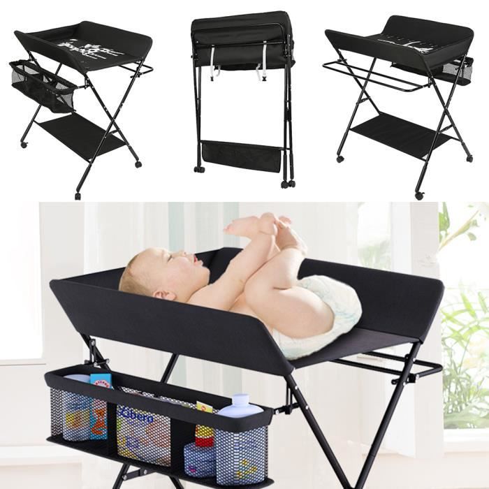 GMM® Table à langer pliable pour bébé 0-24 mois | noir |