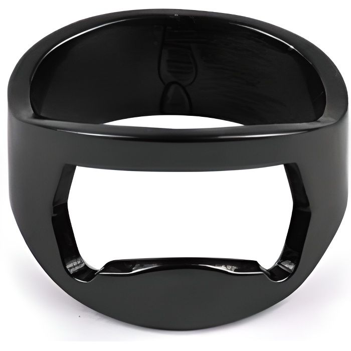 Bague décapsuleur Ouvre bouteille Bière Alcool Bar Bistrot Cadeau 20mm Inox # Couleur: Noir