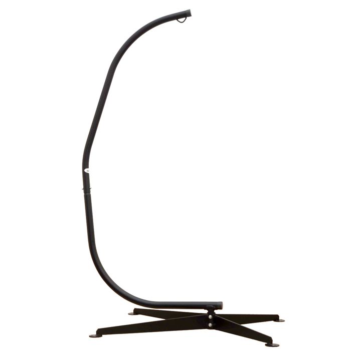 Support pour fauteuil suspendu 205cm Soutien en acier pour accrocher balancelle et chaises suspendues poids max 150kg métal noir