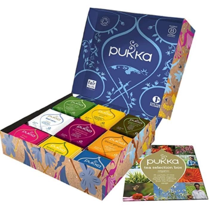 Pukka Coffret Sélection, Idée cadeau, Sélection de Thés et d'Infusions Biologiques et Ayurvédiques Issus du Commerce Equitable, 100%