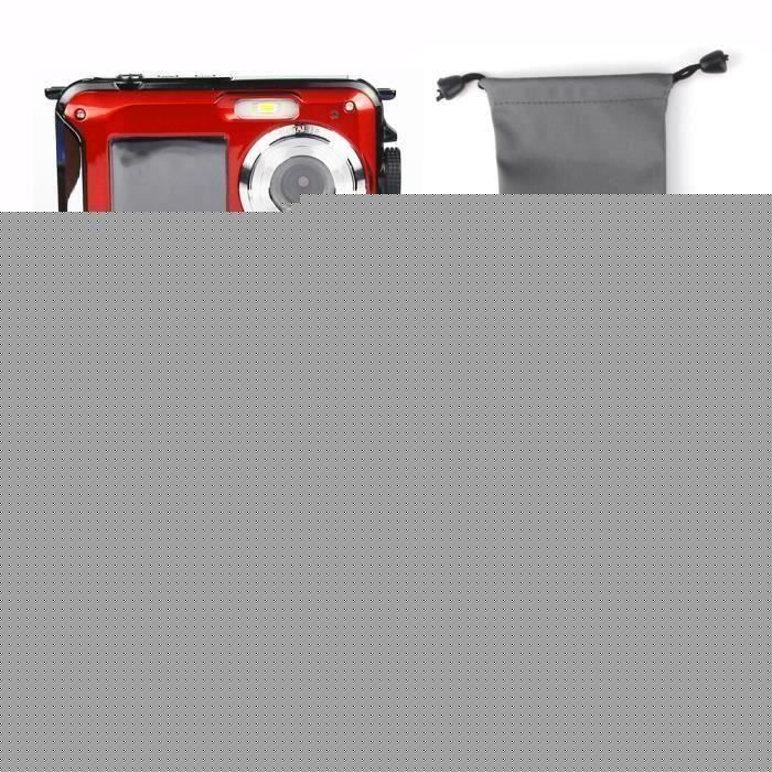 Double Écran Caméra 24MP 16X Zoom Numérique Étanche Caméra HD Caméscope 1080 P CMOS - Rouge J0CF17