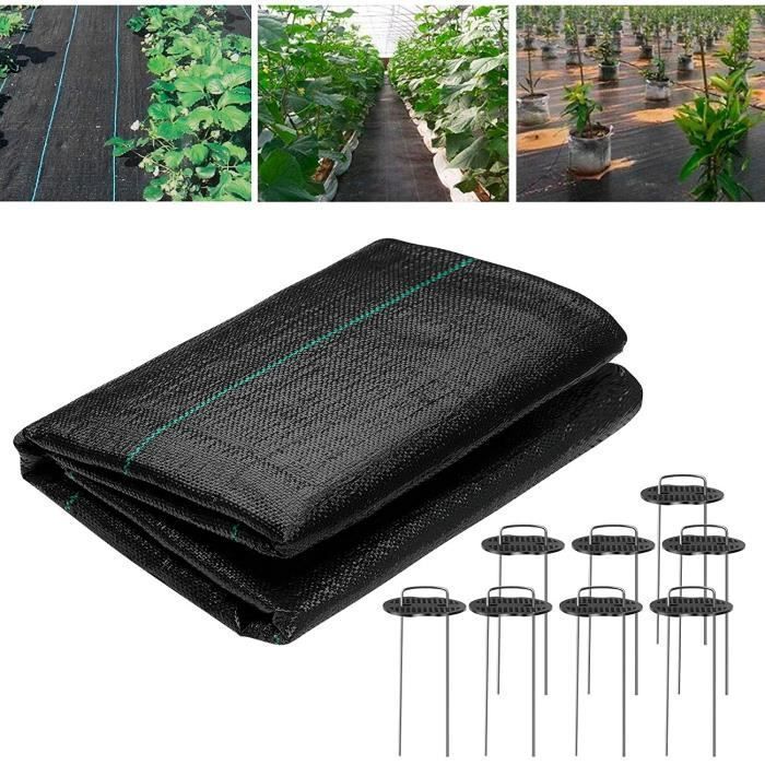 10m² Toiles de Paillage, Toile Anti-Mauvaises Herbes, Toile de paillage Contre Les Mauvaises Herbes, Robuste et Anti-UV, pour Le Jar