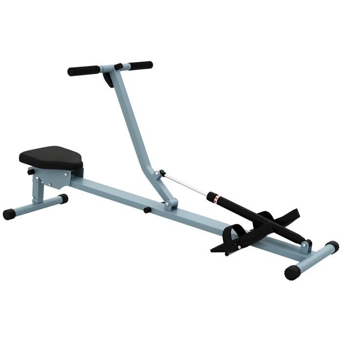 Rameur d'appartement - Pour fitness et cardio training - Ecran LCD multifonction - Gris