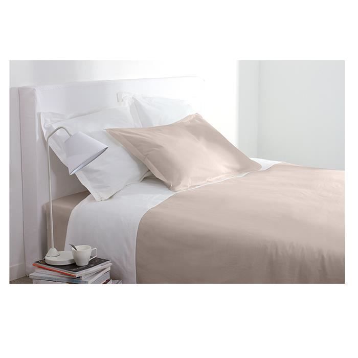 Drap plat 1 personne 180x290 cm 100% Coton - Lin écru