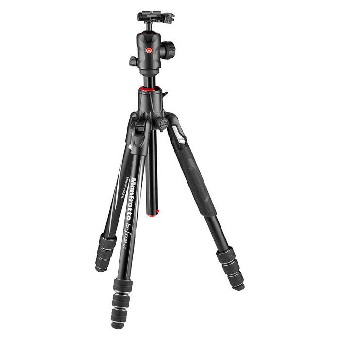 Manfrotto Befree GT XPRO MKBFRA4GTXP-BH Aluminium Noir - Trépied de voyage pour Macro, 4 sections avec rotule ball, plateau rapide
