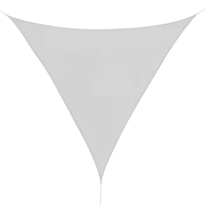 Voile d'ombrage triangulaire grande taille 4 x 4 x 4 m polyester imperméabilisé haute densité 160 g/m² gris 400x400x1cm Gris