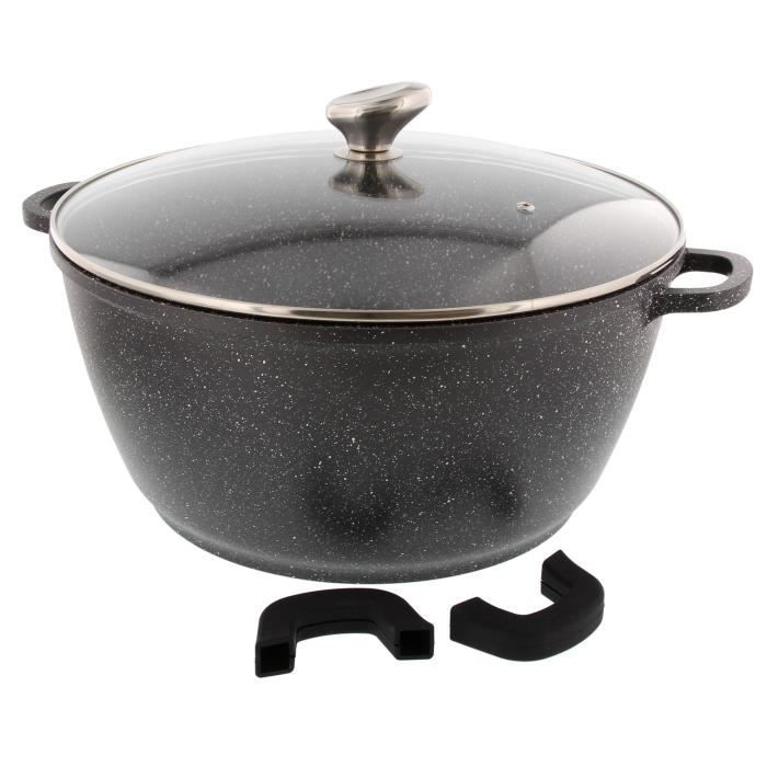 PRADEL EXCELLENCE Faitout façon pierre - Ø 36 cm - 13 L - Noir - Tous feux dont induction
