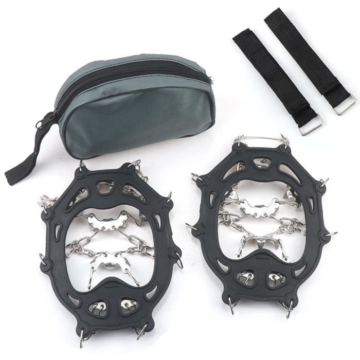 Poignées de neige glacée,grips de la neige glacée Tranction Crampons de crampons avec 19 pointes Noir pour marcher grimp,t glace (m)