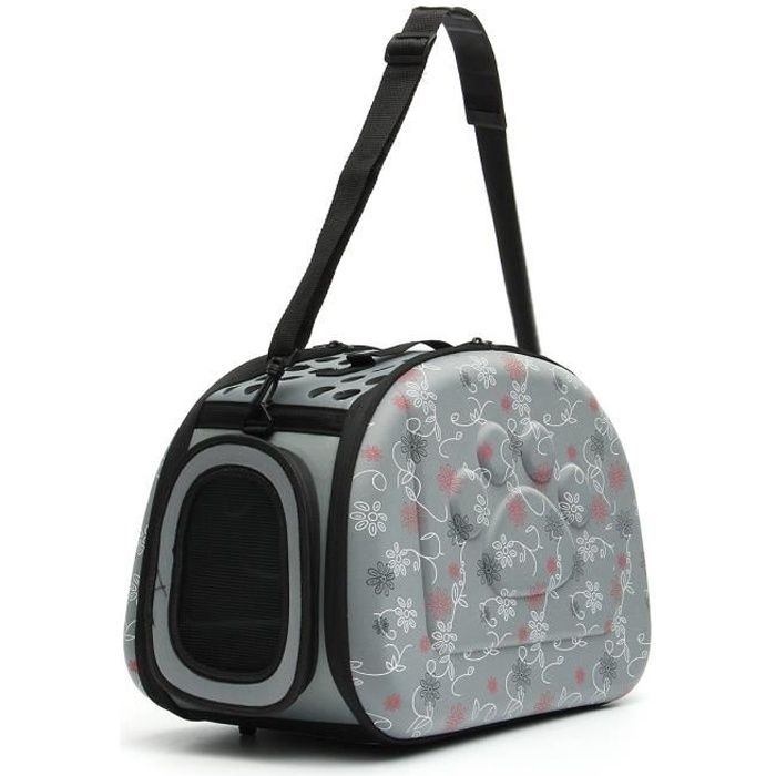 TEMPSA Sac de transport élégance portatif pr petit chien chat animal voyage Gris