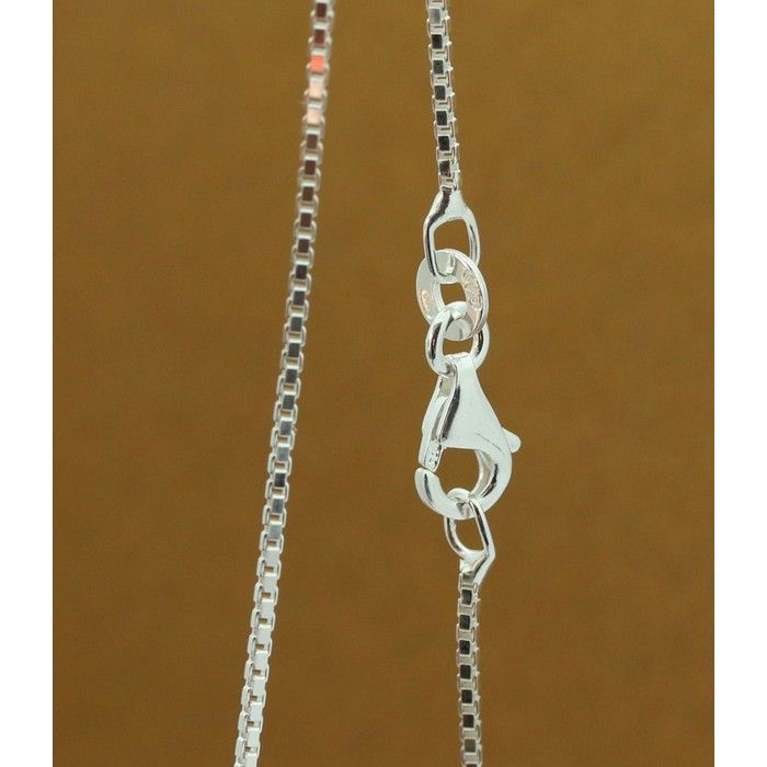 chaine de cou 40cm en argent 925 massif maille vénitienne box carrée 1mm pour femme enfant idéale pendentif