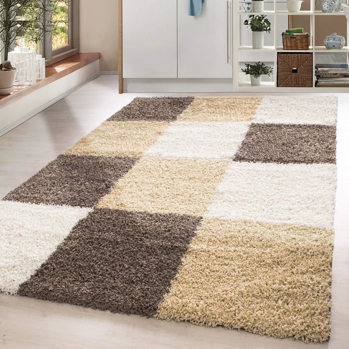 Tapis Salon Scandinave Carpetsale24 – Beige, Poils Courts, Doux Et Moelleux 160x230 Cm