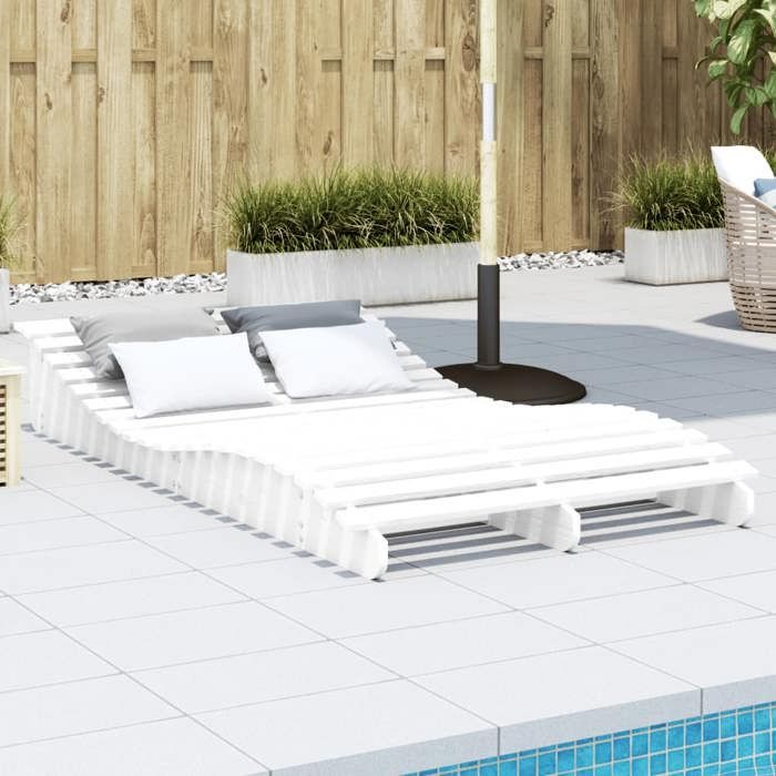 vidaXL Chaise Longue Transat de Patio Lit de Repos de Jardin Bain de Soleil Piscine Terrasse Balcon Moderne Bois 832589