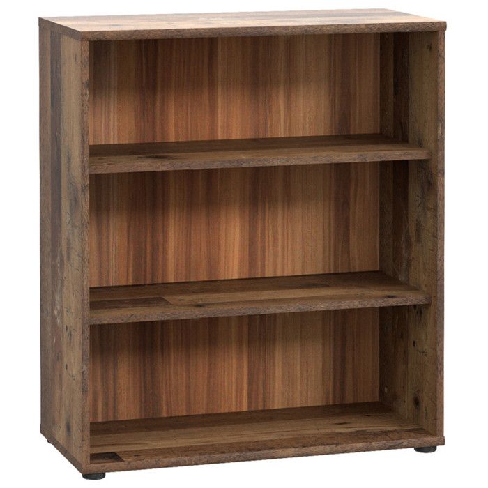 Bibliothèque / Étagère H. 86 x L. 74 cm décor bois vintage - MARIA Meubletmoi Bibliothèque / Étagère H. 86 x L. 74 cm décor bois vintage - MARIA Meubletmoi