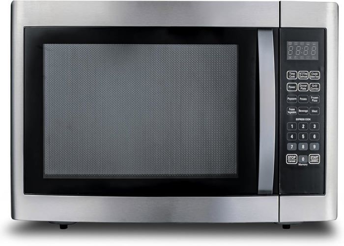 Four micro-ondes - multifonction avec grill - grande capacité 42L - noir - 900W - avec plateau tournant - Smeta