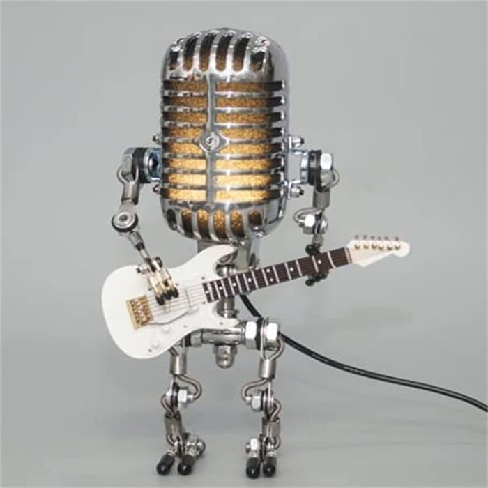 Lampe - JEDBESETZT - Microphone Robot - Métal - Vintage - LED Articulé