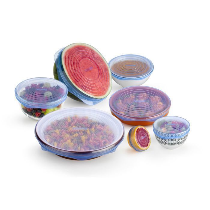 Set De 5 Couvercles En Silicone QWORK - Anti-poussière - 10 à 30cm - Pour Bols Et Récipients Ronds
