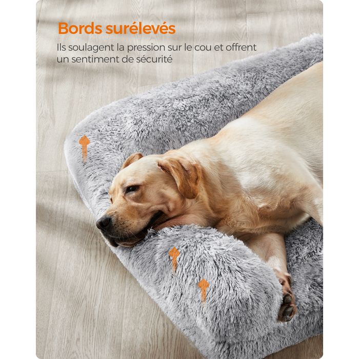 FluffyHug Panier pour Chien pour Chiens de Grande Taille en Mousse Alvéolée avec Housse Amovible Lavable 122 x 85 x 24 cm Gris FluffyHug Panier pour Chien pour Chiens de Grande Taille en Mousse Alvéolée avec Housse Amovible Lavable 122 x 85 x 24 cm Gris