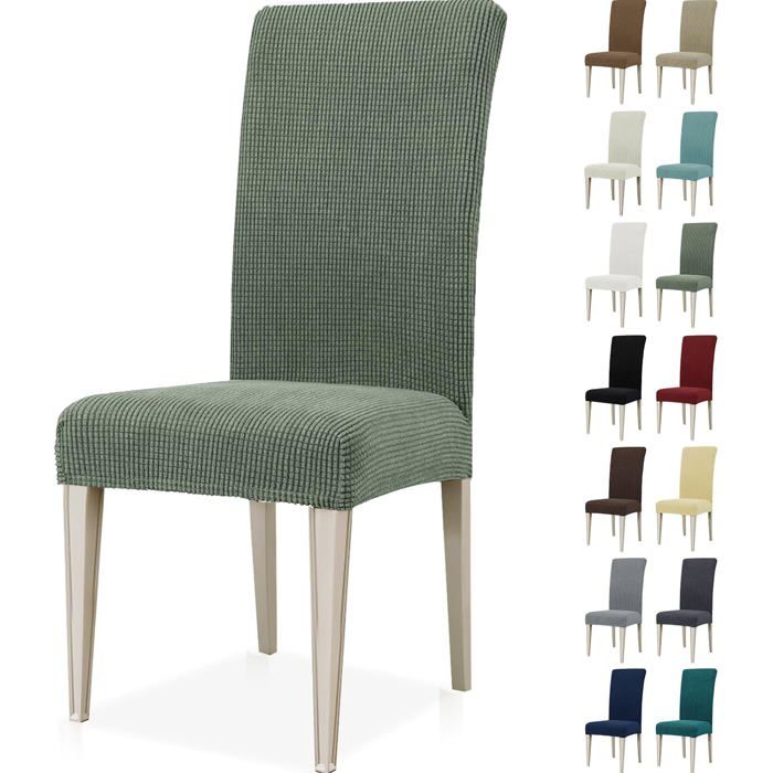 Extensible Lavable Housse de Chaise 4 Pièces de Salle à Manger Universel Housse pour Chaise Vert Clair