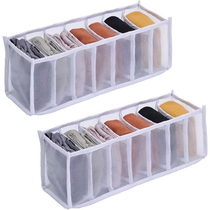 zhan-Lot de 2 boîtes de rangement pour tiroirs sous-vêtements soutiens-gorge chaussettes culottes organiseurs de garde-robe