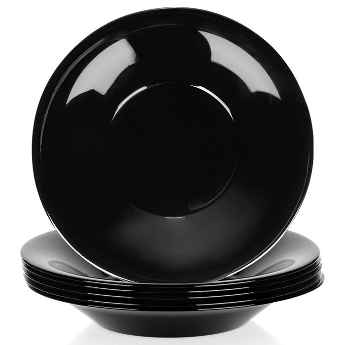 Assiettes Creuses Vilde - Set de 6 - 215 x 215 x 32 cm - Noir