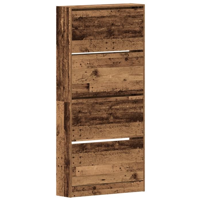 CLARENCE® Meuble à chaussures - pour couloir et salon - Bois ancien Bois dingénierie LL1195