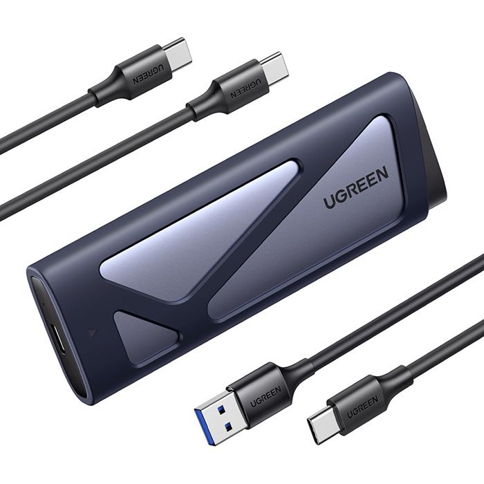 UGREEN Boîtier SSD .2 NVMe SATA 10 Gbps USB 3.2 Gen 2 Adaptateur Disque Dur Externe pour MB Key 2230 2242 2260 2280 Compatible avec iPhone 17 Pro Max Air Mac MacBook PC Windows Linux PS5 Xbox