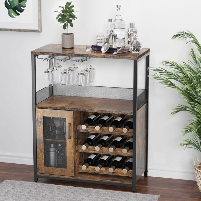 Support à Verres à Pied En Bois - Porte-verres Suspendu Sous Meuble - Pin Naturel - Longueurs 25 à 58 Cm - Pour Cuisine, Bar, Salle à Manger
