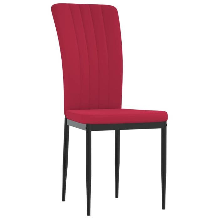 Luxe Lot de 2 chaises de Salle à Manger Cuisine Restaurant Rouge bordeaux Velours(1083）