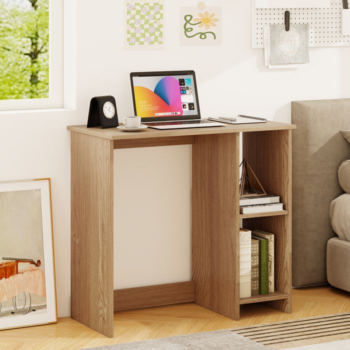 GIANTEX Bureau dOrdinateur Petit -2 Compartiments ouvertes - 80x40x74 cm - Style Industriel - Salon Chambre Bureau - Naturel GIANTEX Bureau dOrdinateur Petit -2 Compartiments ouvertes - 80x40x74 cm - Style Industriel - Salon Chambre Bureau - Naturel