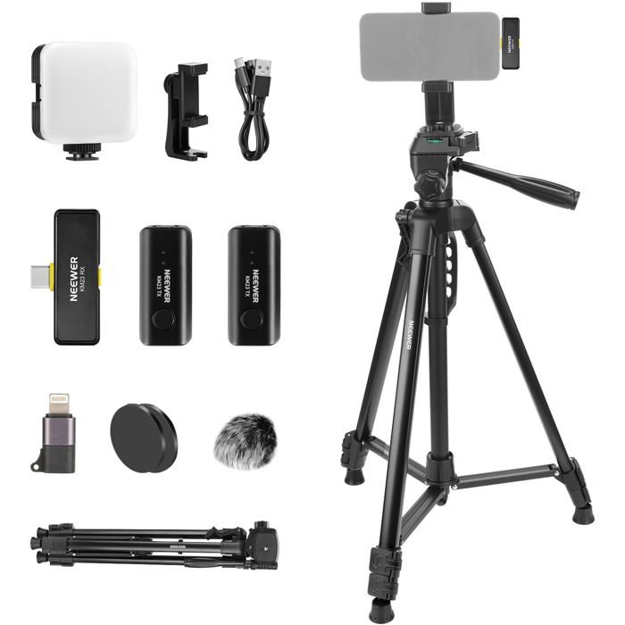 Kit de Vlogging NEEWER Basics PA056 pour iPhone et Android, Microphone ...