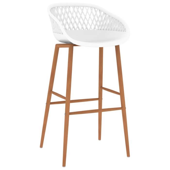 Tabourets de bar - CLARENCE - Lot de 4 - Blanc - 48x47 5x95 5 cm - Hauteur du siège 74 5 cm - Siège à dossier bas