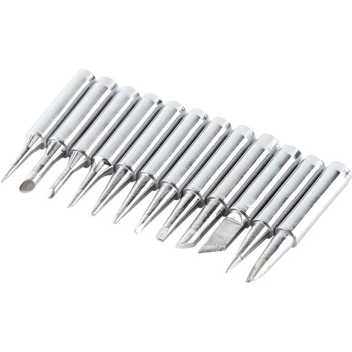 12Pcs Fer à Souder de Remplacement sans Plomb Trousse Panne Fer à Souder