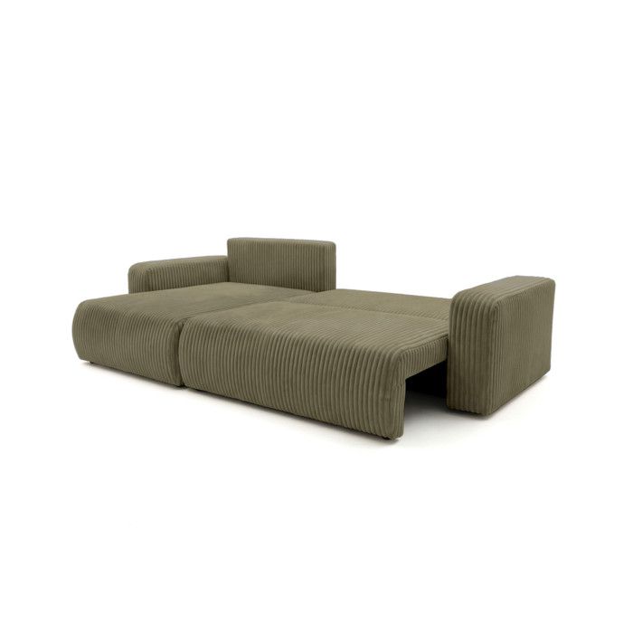 Canapé dangle réversible conv 5p ALYA en velours cotelé épais Vert kaki