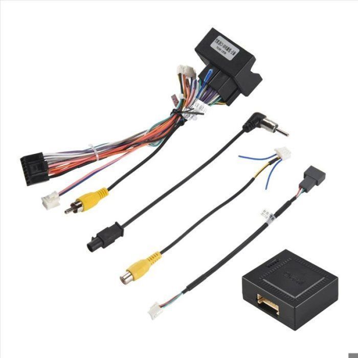 Adaptateur de Faisceau de Câbles DAlimentation Android Audio StéRéO 16 Broches + BoîTe Canbus pour Peugeot 3008/2008/Citroen