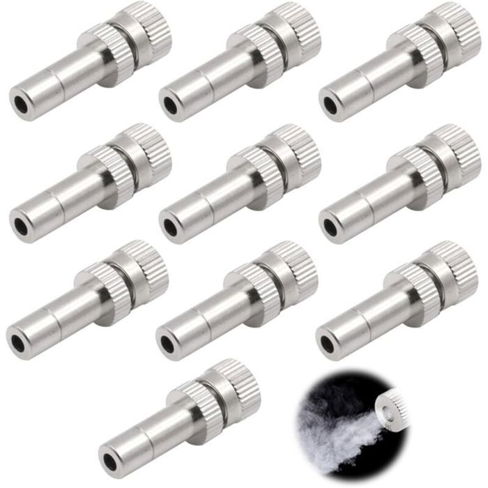 10 Pièces 0.2MM Buse de Brumisation Buse Brumisateur en Cuivre Embout Brumisateur à Insertion Rapide Pulvérisation de Précision