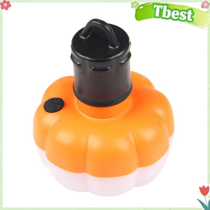 Tbest Lumière Mini lampe de Camping LED Portable dextérieur en forme de citrouille lampe de tente sport materiel Orange