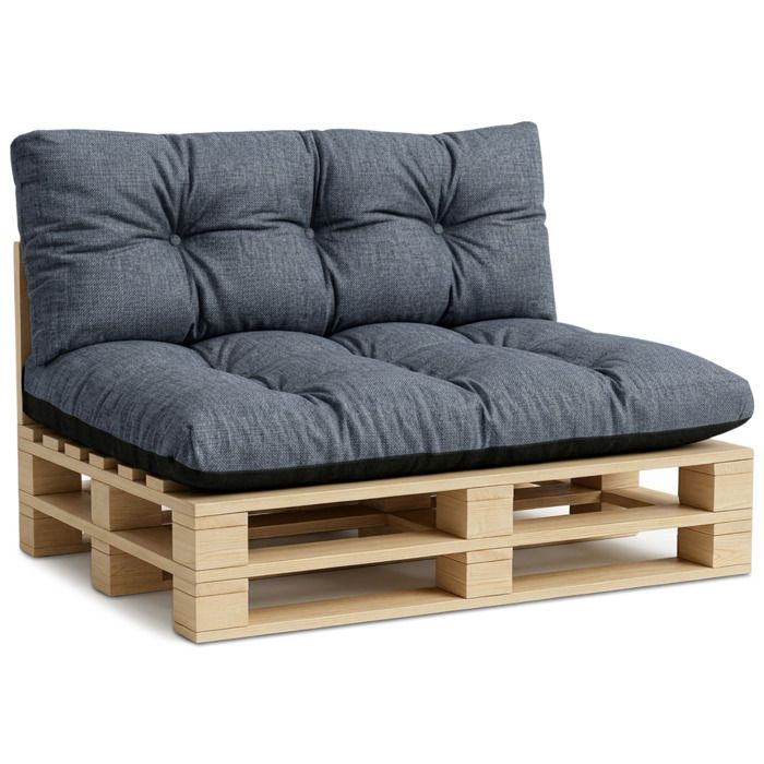 Coussin palette de jardin Lot de 2 coussins pour palettes - coussins exterieur et interieur gros oreiller Jean Lin Écologique