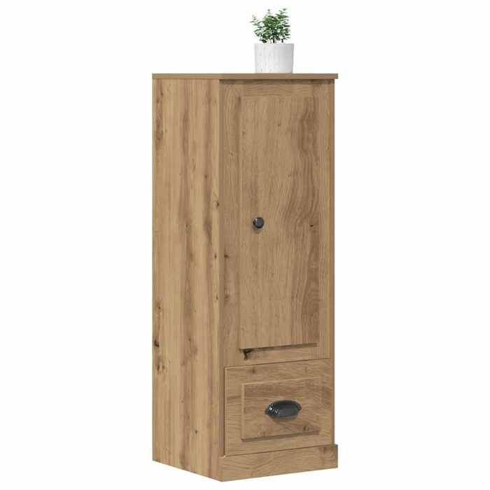 (17304)Meuble rangement - Buffet haut - contemporain - chêne artisanal 36x355x1035 cm bois dingénierie poid:18.3 kg
