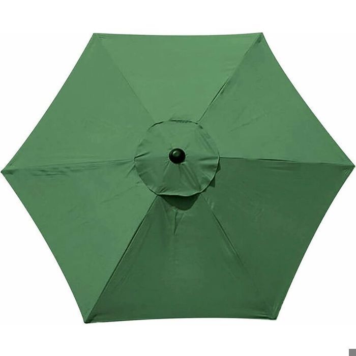 Housse de rechange pour parasol 6 baleines 2 m imperméable anti-UV tissu de rechange vert foncé