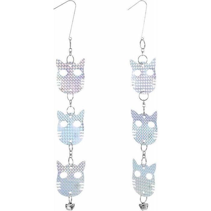 2pcs Répulsif anti oiseaux - Effet réfléchissant et décoratif Cloche sonore dissuasive - Jardin et terrasse - Hibou holographique