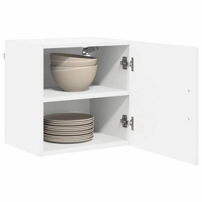 Bon marché *Meuble Mural PORTO Blanc 40 x 31 x 40 cm en Bois dingénierie avec 1 porte et 1 étagère pour Cuisine 97022